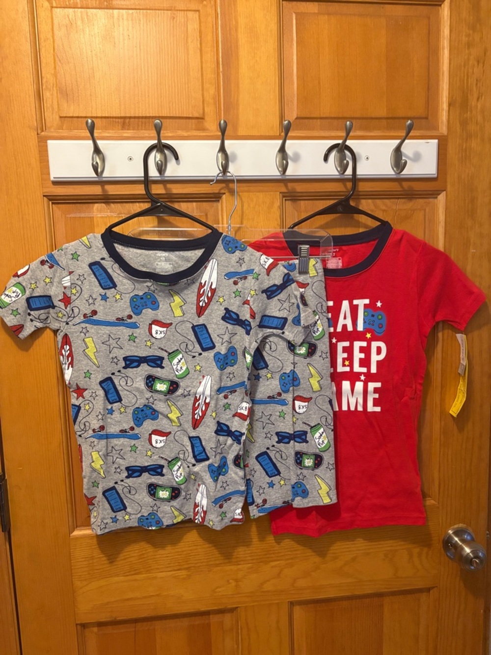 Carter's Boys Short-Sleeve Gaming Pajama Tops - Red & Gray